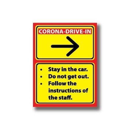 Ergomat 30in x 21in RECTANGLE SIGNS Corona-Drive-In DSV-SIGN 630 #7086 -UEN